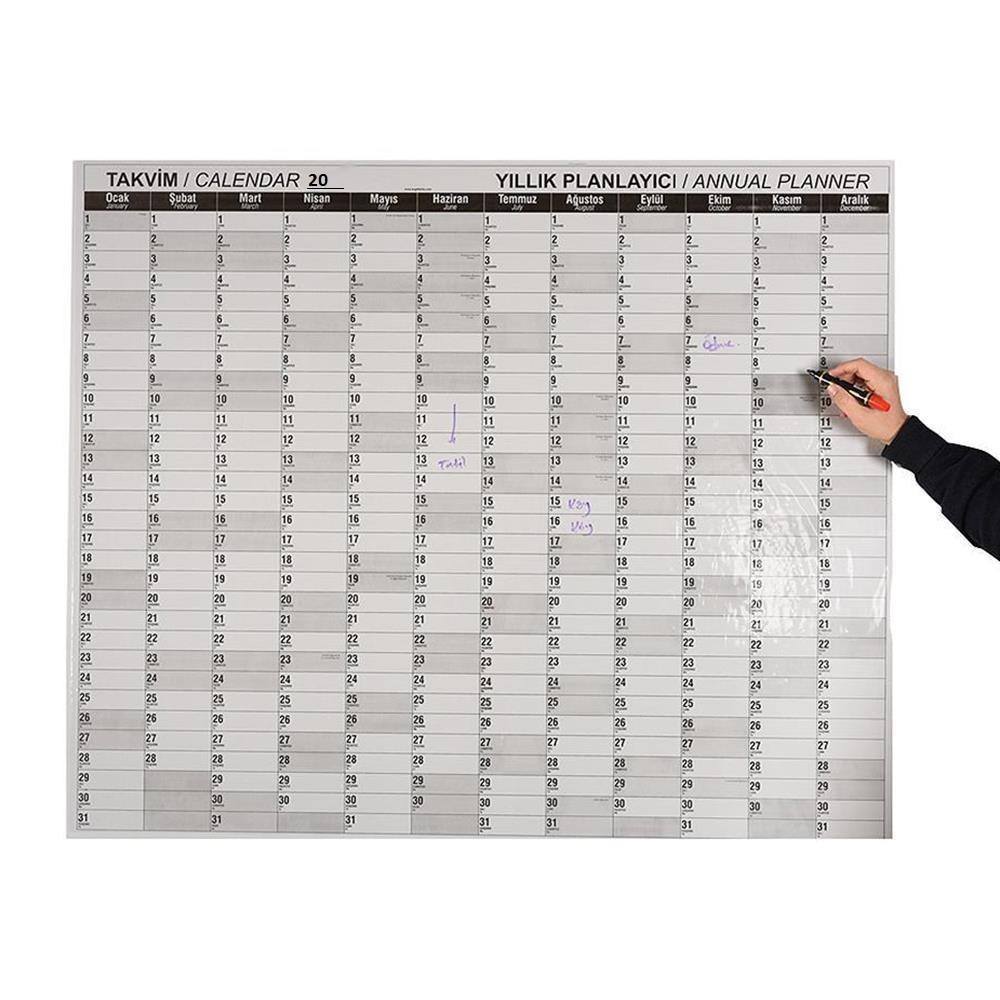 Panda Pan758 Pratik Kağıt Tahta 2021 Takvim Planlayıcı 110 x 100 cm