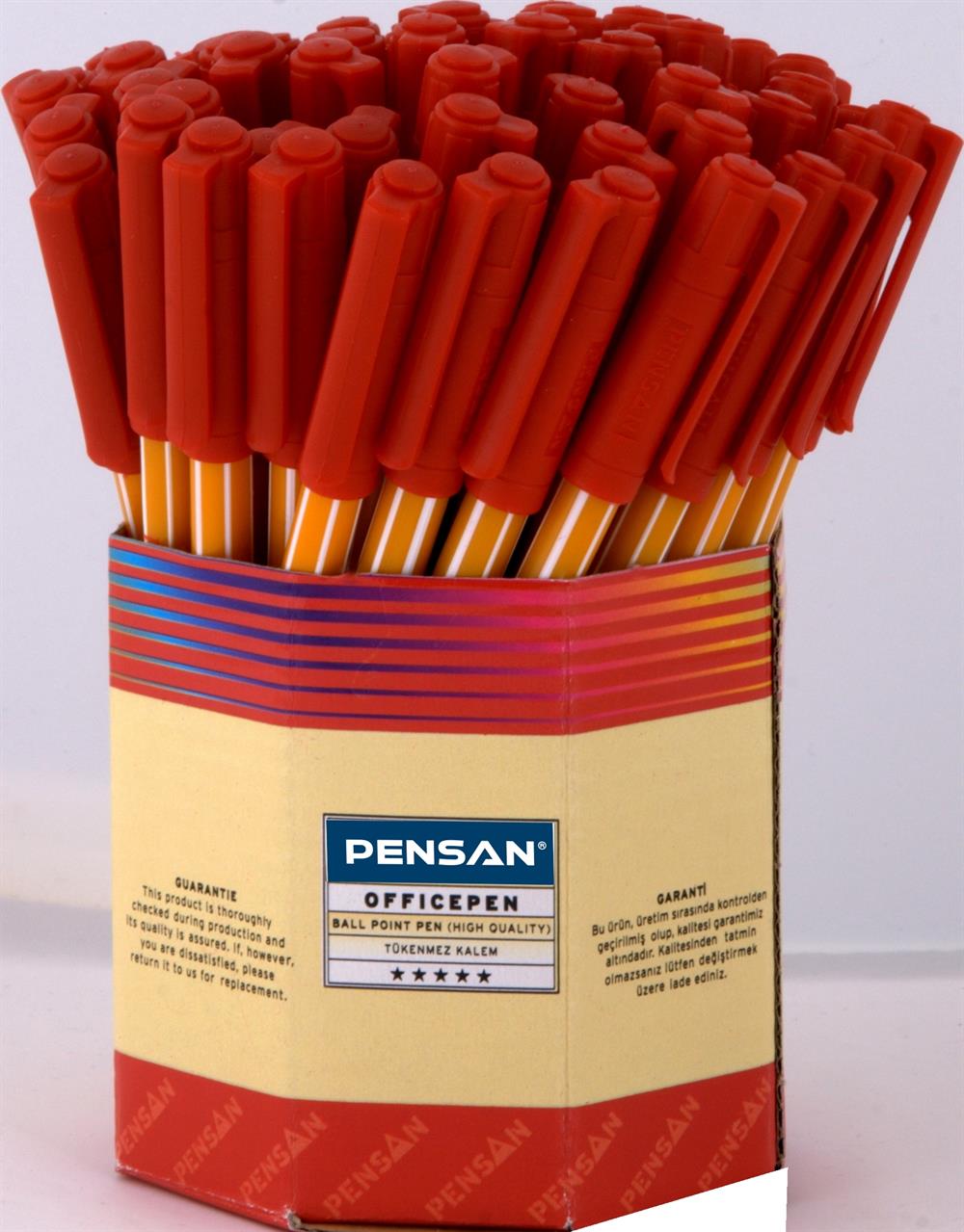 PENSAN OFİSPEN TÜKENMEZ KALEM 1 MM KIRMIZI 60'lı