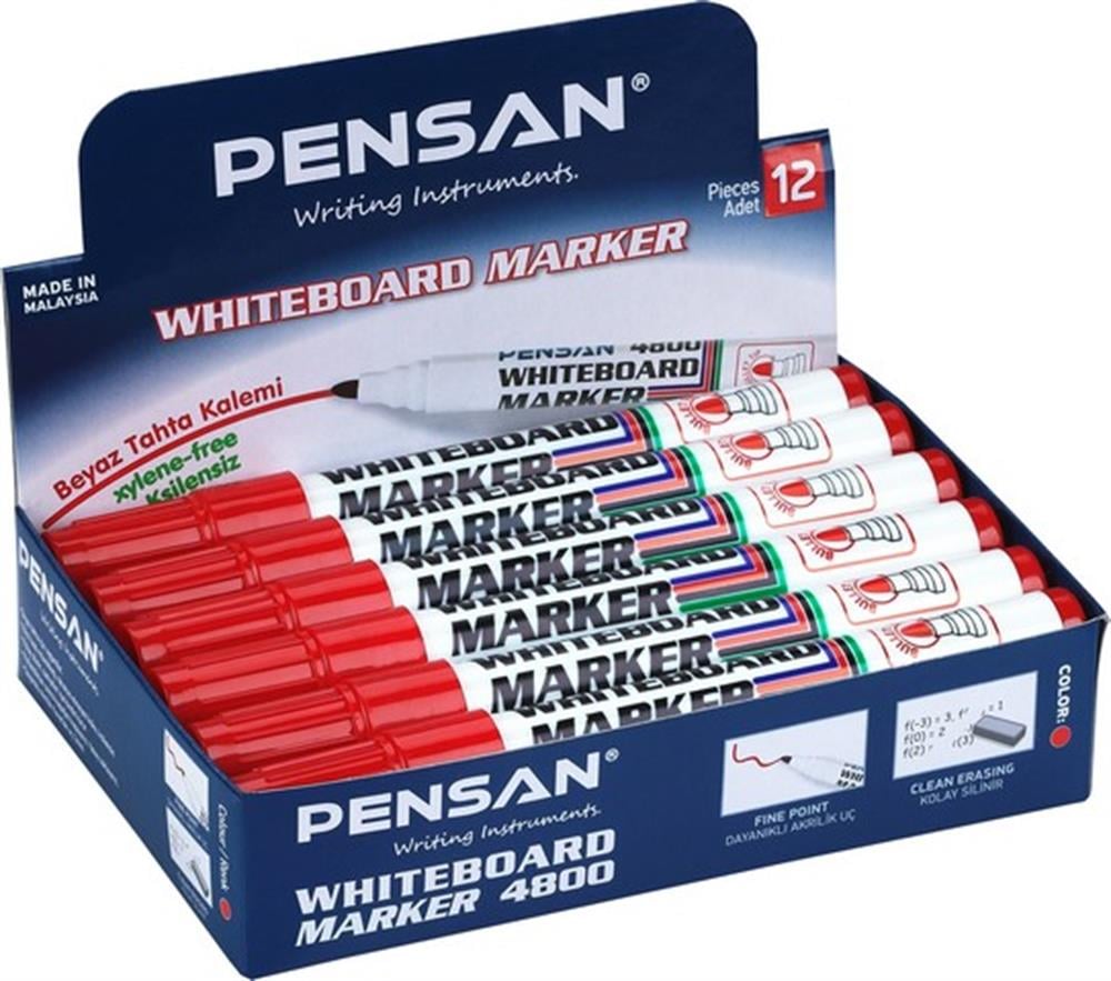 Pensan Tahta Kalemi 4800 Kırmızı 12 li