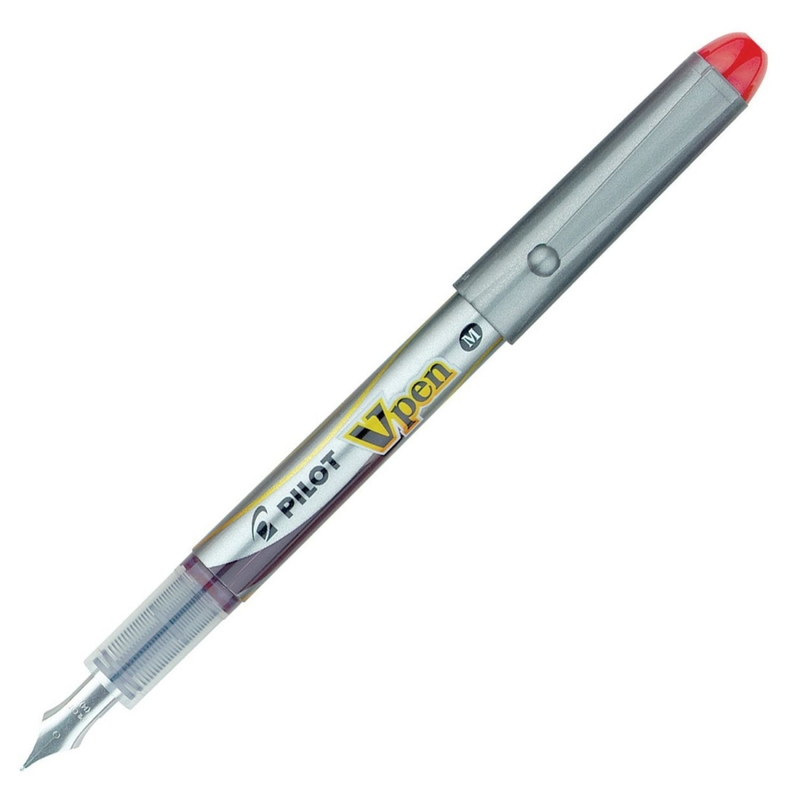 Pilot V-Pen Dolma Kalem Silver Kırmızı