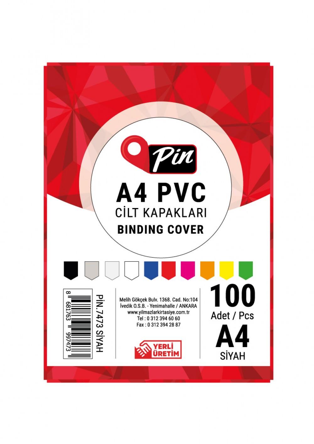 PİN CİLT KAPAĞI A4 SİYAH 100 LÜ