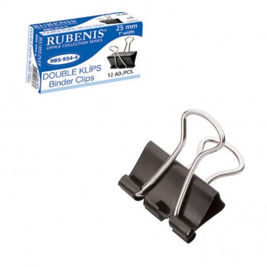 Rubenis Metal Kıskaç Double Klips 25mm 12li