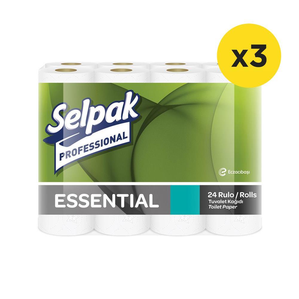 Selpak Professional Essential Tuvalet Kağıdı Çift Katlı 180 Yaprak 22.32 m - 72 Adet