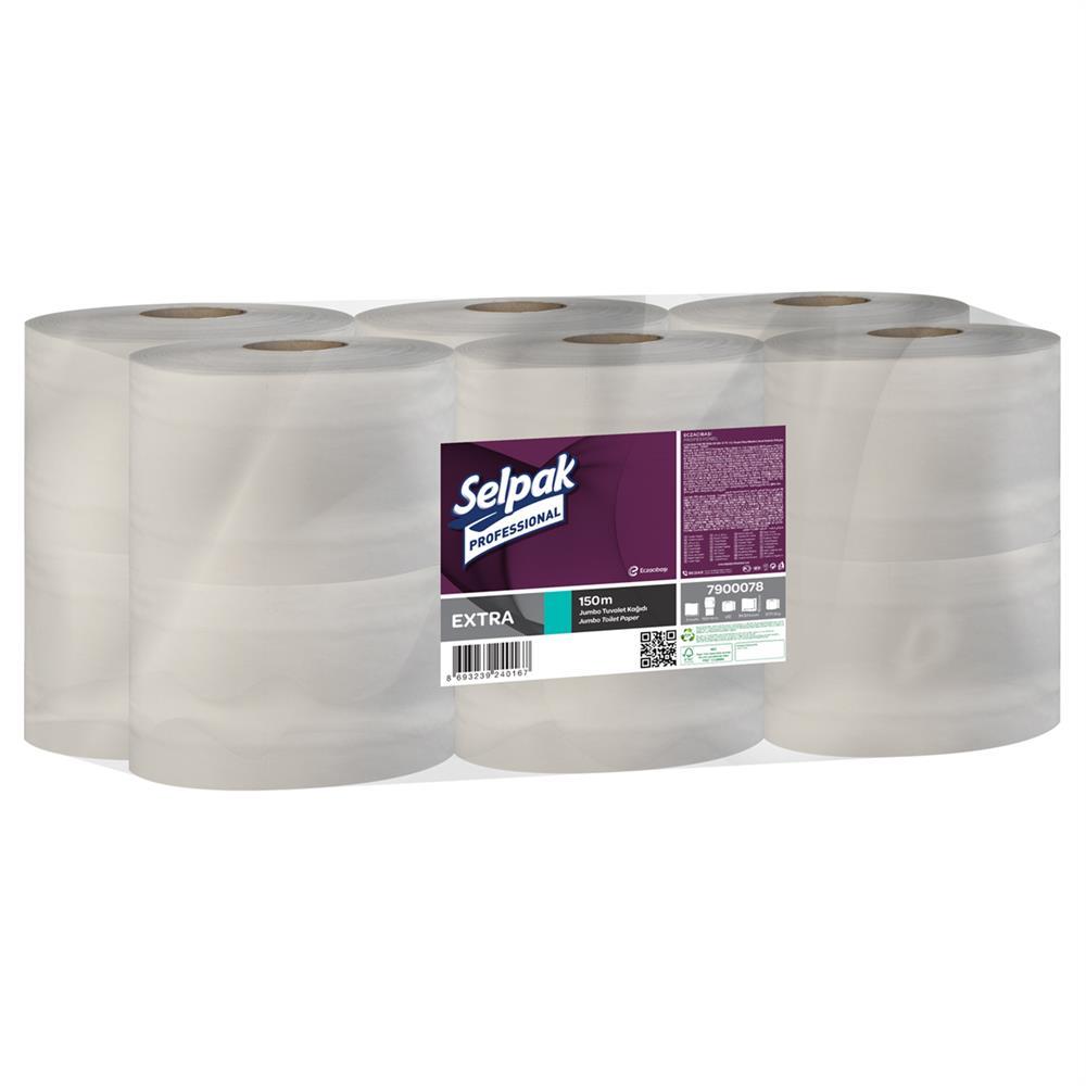 Selpak Professional Extra Jumbo Tuvalet Kağıdı Çift Katlı 1200 Yaprak 150 m - 12 Adet