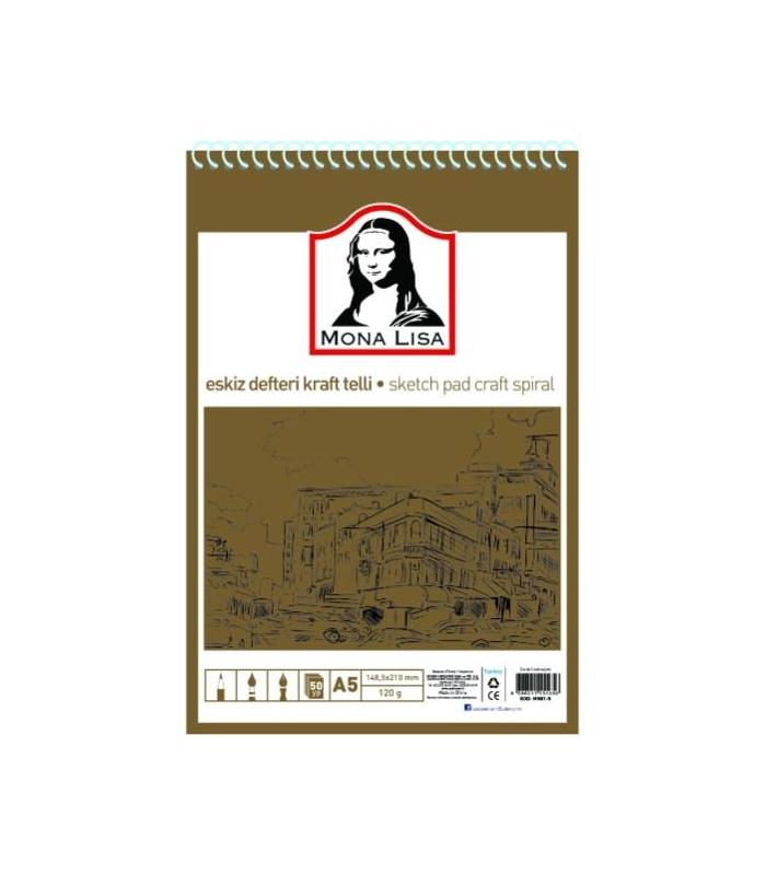 Südor Eskiz Defteri Kraft A5 Telli 115 g 50 y
