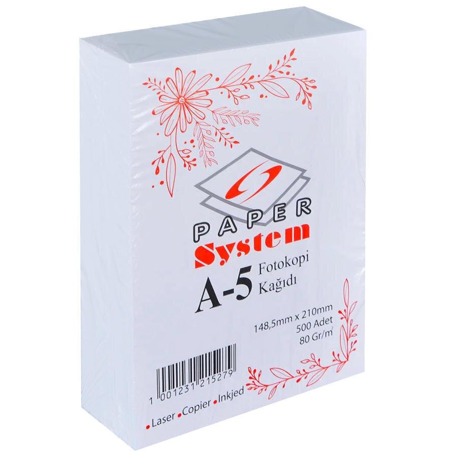 System A5 Fotokopi Kağıdı 80 gr 1 Paket (500 Sayfa)