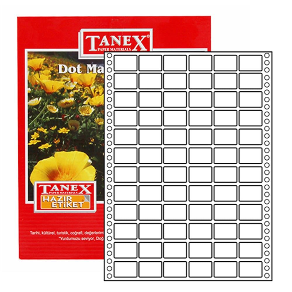 Tanex TN-0016 Yazıcı Etiketi Sürekli Form 17 x 25 mm 8.700 Adet - Beyaz