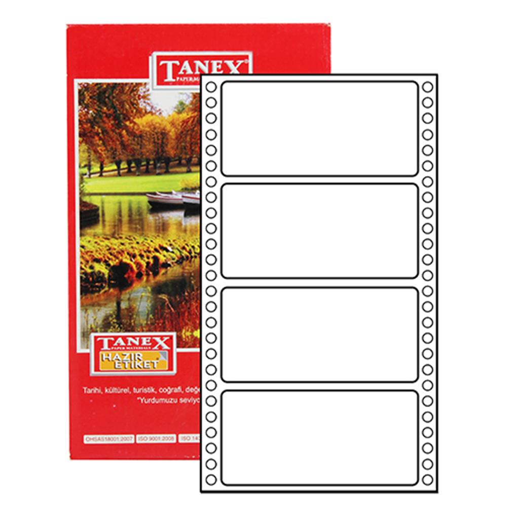 Tanex TN-0026 Yazıcı Etiketi Sürekli Form 48 x 100 mm 804 Adet - Beyaz