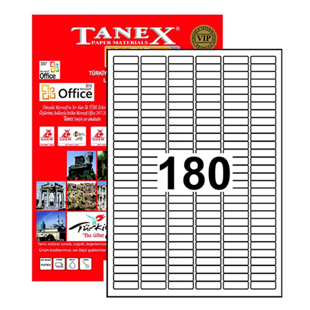 Tanex TW-2060 Yazıcı Etiketi 30 x 9 mm 18.000 Adet - Beyaz