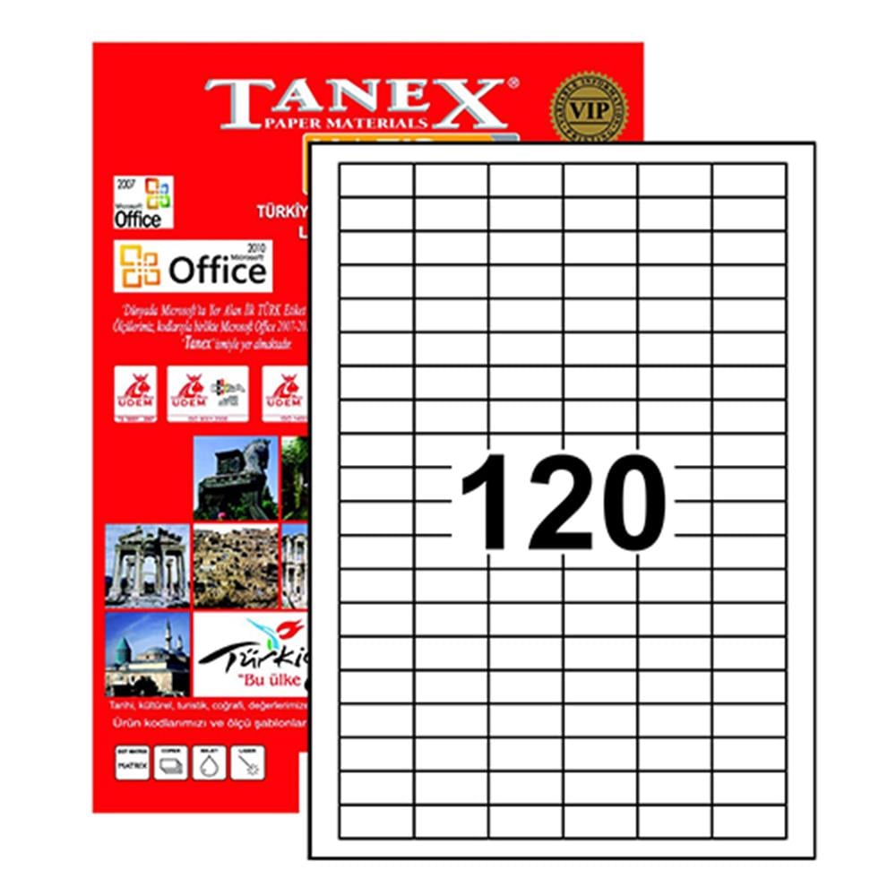 Tanex TW-2120 Yazıcı Etiketi 31 x 14 mm 12.000 Adet - Beyaz
