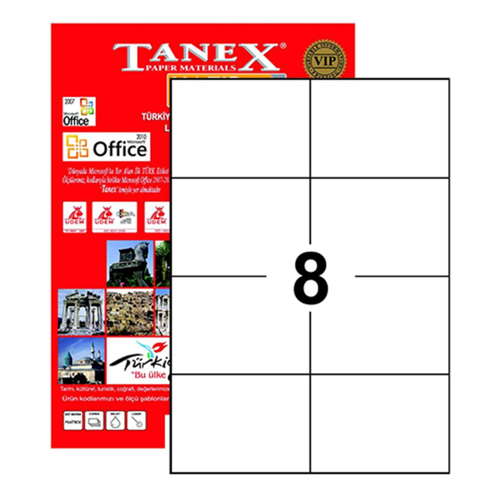 Tanex TW-2374 Yazıcı Etiketi 105 x 74.3 mm 800 Adet - Beyaz
