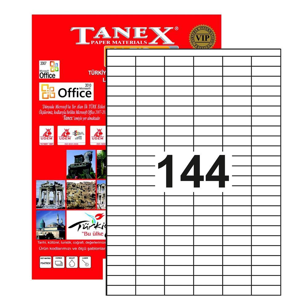 Tanex TW-2644 Lazer Etiket 35 x 12 mm 1.400 Adet - Beyaz
