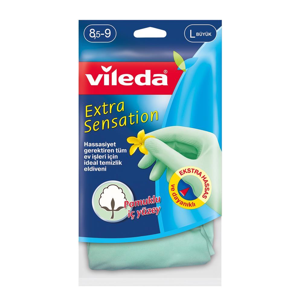 Vileda Extra Sensation Temizlik Eldiveni Yeşil - Large