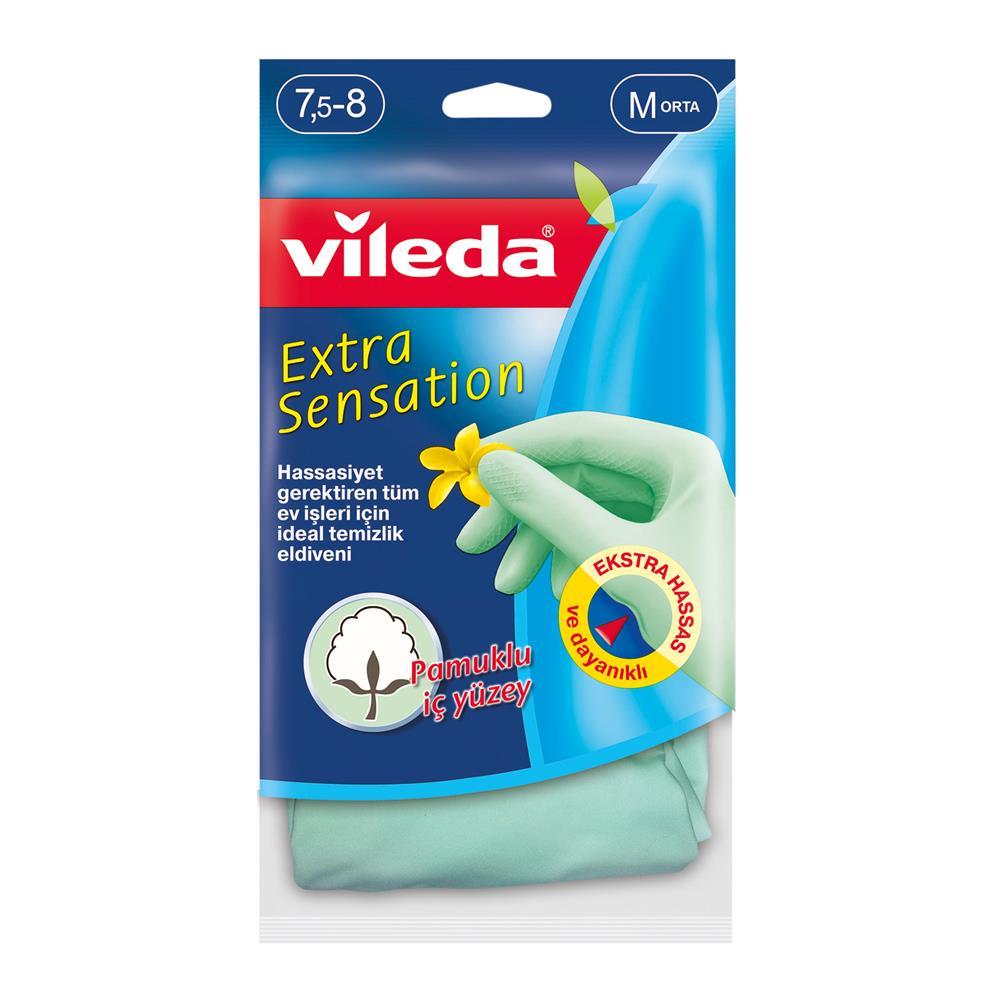 Vileda Extra Sensation Temizlik Eldiveni Yeşil - Medium