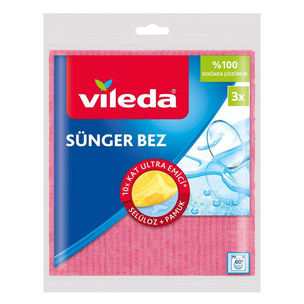 Vileda Sünger Temizlik Bezi 18 x 20 cm 3 Adet - Karışık Renkler