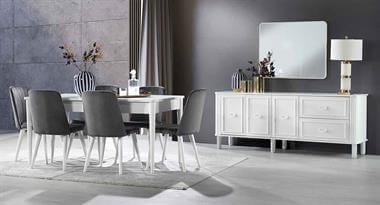 Meridian Ünitesiz Yemek Odası Takımı 6 Sandalyeli