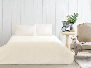 TAÇ EVELYN JAKAR EKRU TEK KİŞİLİK PİKE TAKIMI 