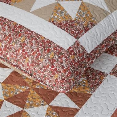 Englısh Home Vintage Lace Patch,Terracotta,Yatak Örtüsü 200x220 cm