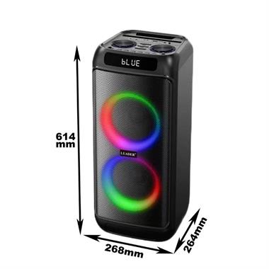Leader LP6050 RGB Bluetooth Hoparlör FM Radyo Kablosuz Mikrofon