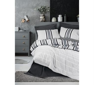 COTTON BOX NOBIL NOBBY ANTRASIT ÇİFT KİŞİLİK NEVRESİM TAKIMI