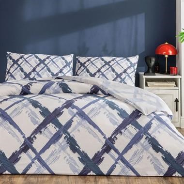 Taç Brıza Ranforce Tek Kişilik Nevresim Takımı Mavi