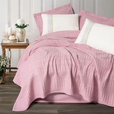 Cotton Box Aura Tek Kişilik Pike Takımı Pebble Pembe