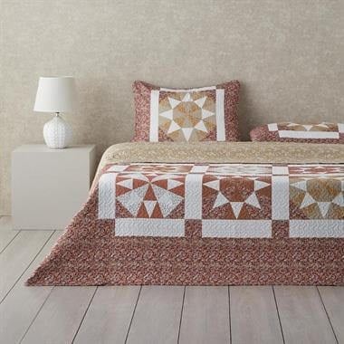 Englısh Home Vintage Lace Patch,Terracotta,Yatak Örtüsü 200x220 cm