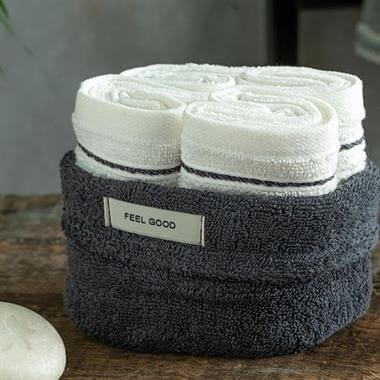 Englısh Home Quadro Antrasit Pamuklu El Havlusu Seti (4lü) 30x40