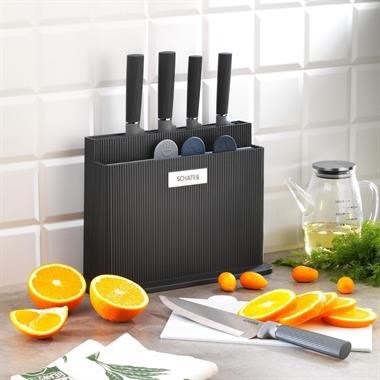 Schafer 1S2041-19086-SIY01 Forge Kesme Tahtası/Bıçak Seti 10 Parça-Siyah