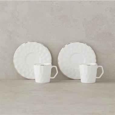 Englısh Home Hestia Kahve Fincan Takımı 80 ml Beyaz 2 Kişilik