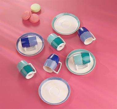 Schafer 1S2006-08002-ASO02 Flott 6 Lı Kahve Fincan Takımı-12 Parça-Asorti02