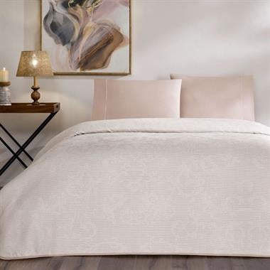 Taç Jakar Tresor Çift Kişilik Pike Takımı Pudra