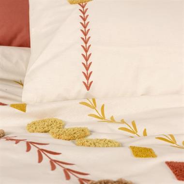 Cotton Box Puff Nakışlı Çift Kişilik Nevresim Takımı Amaris Kiremit