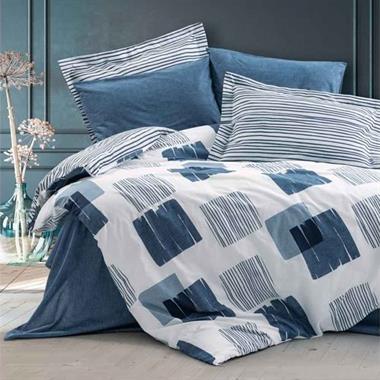 Modern Çift Kişilik Nevresim Takımı Solito Indigo