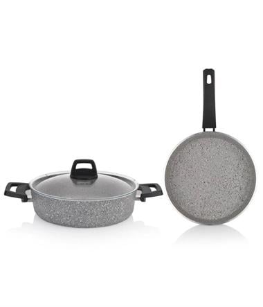 Schafer 1S1621-22006-GRI01 Eternal Basık Tencere 26Cm+Tava 26Cm-2 Li Set-Gri