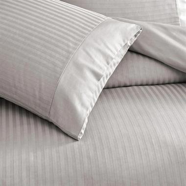 TAÇ PREMİUM BASİC SATEN STRİPE ÇİFT KİŞİLİK NEVRESİM TAKIMI GRİ