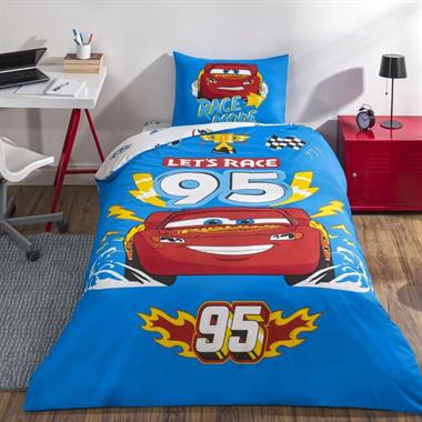 Taç Lisanslı Disney Cars Lets Race Tek Kişilik Nevresim Takımı