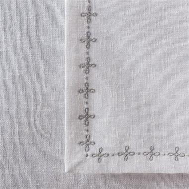 Cotton Box Keten Masa Örtüsü Takımı Pera Beyaz 175x240