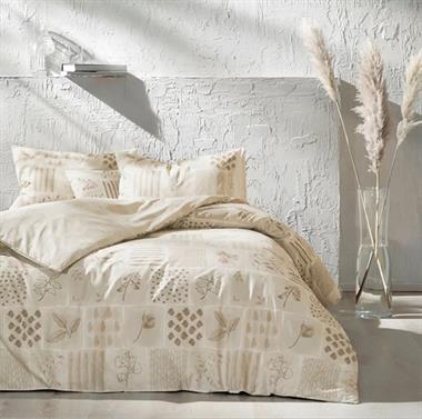 Taç Benin Ranforce Çift Kişilik Nevresim Takımı Kahverengi