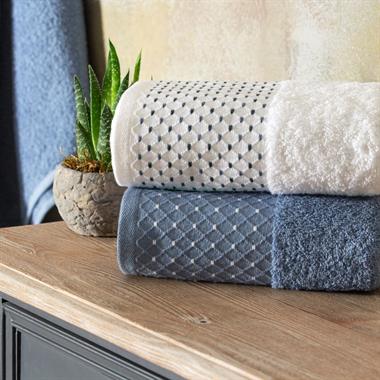Tac Wınd Pure Cotton Hamam Set Beyaz Denim