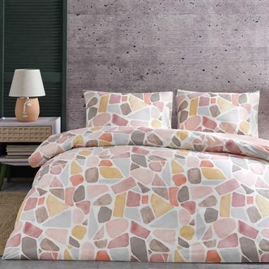 Taç Alvy Ranforce Çift Kişilik Nevresim Takımı Pembe