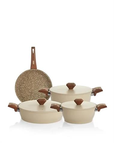 Schafer 1S7021-20003-KRM01 Toscana Döküm Tencere Seti 7 Parça-Krem