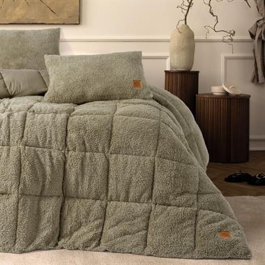 Cotton Box Çift Kişilik Peluş Yorgan Seti Taş 195x215 cm