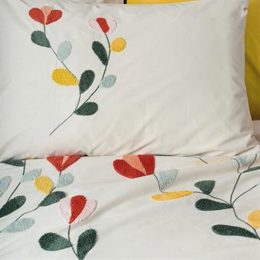 Cotton Box Puff Nakışlı Çift Kişilik Nevresim Takımı Nella Hardal