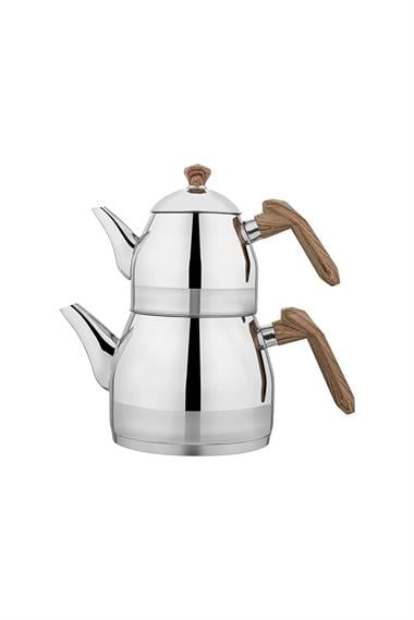Schafer 1S4240-15001-KAH01 Luz Orta Boy Çelik Çaydanlık Takımı 3 Parça-Kahve