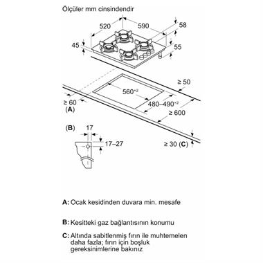 Profilo OE36K2P10D Beyaz Ankastre Cam Ocak