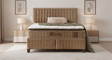 Wooly 90lık Baza , Başlık , Yatak Set (Kahve)