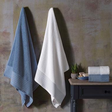 Tac Wınd Pure Cotton Hamam Set Beyaz Denim
