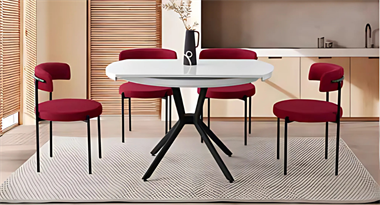 Tosca Masa Takımı (TS-3031 Tosca Masa Beyaz Lake/4 Ad.GN-4009 Gini Sandalye S-09)