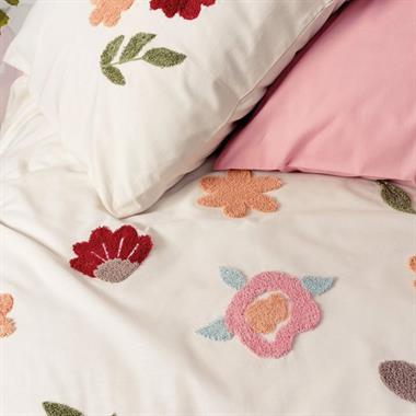 Cotton Box Puff Nakışlı Çift Kişilik Nevresim Takımı Blossom Somon